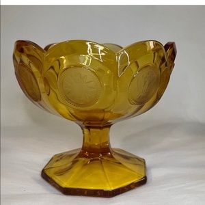 Vintage Amber Candy Dish Depression Glass.